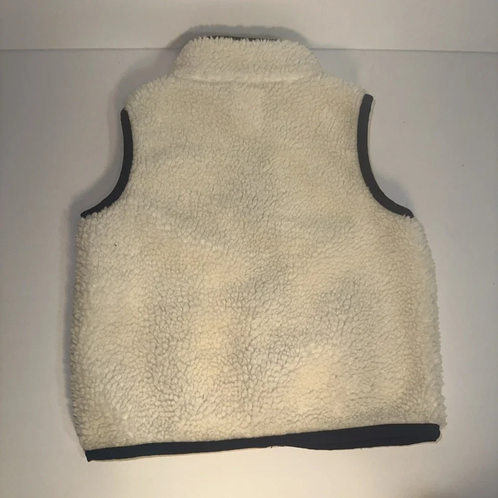 CARTER'S Kids Navy Blue & Beige Sherpa Vest With Zipper & Pockets Size 12m